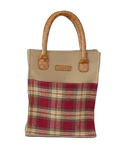 Longaberger Orchard Park Plaid Tote Mini Market Bag Purse