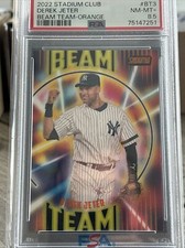 2022 Topps Stadium Club Derek Jeter Beam Team #BT3 Orange 7 /10 PSA 8.5