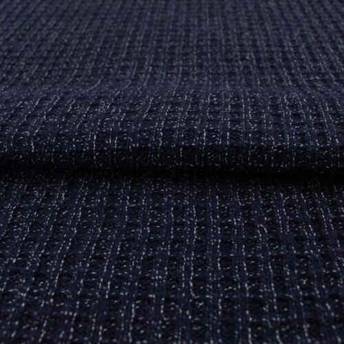 Stoff Meterware Strick Knitted Marine Meliert - Bild 2 von 5