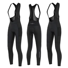 Ladies Women Cycling Winter Bib Tights Gel Padded Italian Roubaix Leggings New