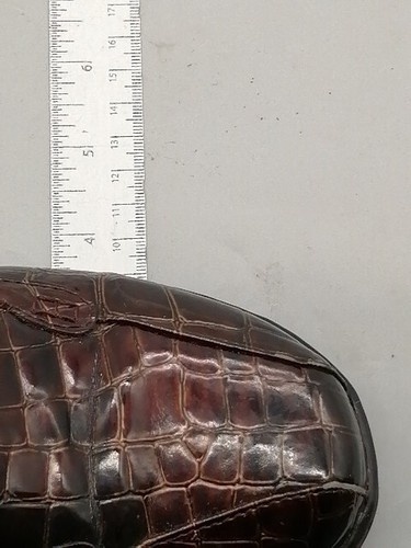 Clarks Womens Loafers Brown Patent Leather Croc Slip On Comfort Shoe Stretch 7 - Picture 7 of 11
