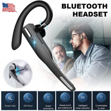Trucker Wireless Headset Bluetooth 5.1 Earpiece Dual Mic Earbud Noise Cancelling