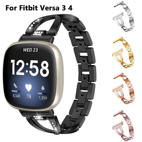 Stainless Steel Bracelet Band For Fitbit Versa 4/3/Sense 2/Sense Wrist Strap - Photo 10 sur 16