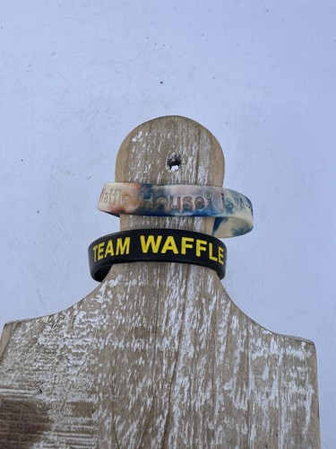 2 Vintage Waffle House Stretch Band Bracelet Employee Team Americas Place
