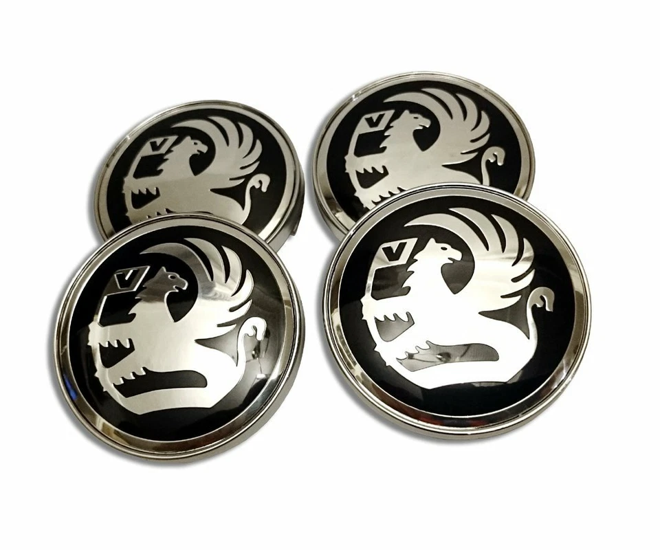 4x VAUXHALL ALLOY WHEEL CENTRE HUB CAPS BLACK-CHROME 60mm ADAM CORSA ASTRA VXR - Image 2 of 4