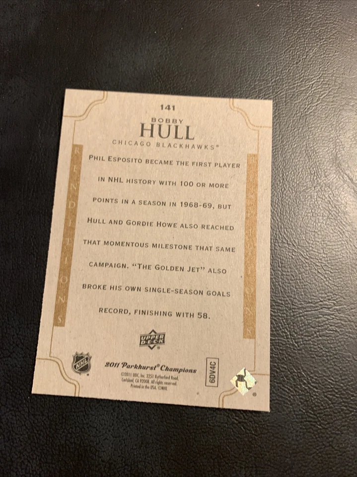 Zz #141 Bobby Hull Chicago Blackhawks 2011/12 Parkhurst champions - Image 2 of 2