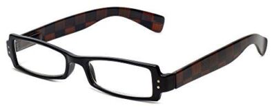 Calabria 763 Designer Spring Hinge Reading Glasses&Matching Case Checkers +1.25