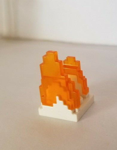 Minecraft Wave Flame Fire Pixelated 2x2 Trans Orange White Base Stand Dual Side Ebay