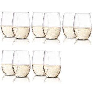 clear stemless plastic wine glasses