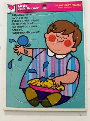 Whitman Kids Tested Little Jack Horner - Sat In A Corner Frame Puzzle #4514-1H