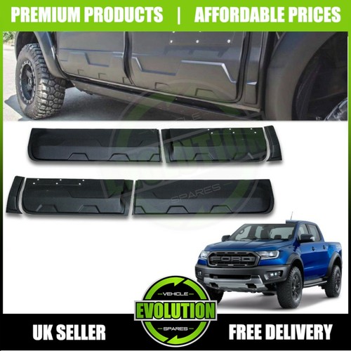 MATT BLACK SIDE DOOR MOULDING TRIM TO FIT FORD RANGER 2012-2021 T6 T7 ...