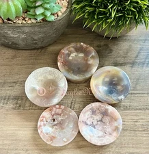 Wholesale Lot 5-8 PCs  Natural Flower Agate Bowls Crystal Healing 0.9 - 1 Lb