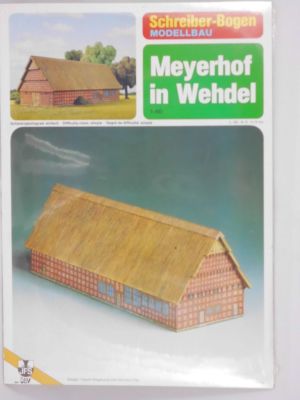 Papiermodellbau Bauernhof Meyerhof in Wehdel Riesenscheune 1:160 Schreiber-Bogen