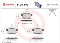 Brembo P 28 072 Bremsbelagsatz, Scheibenbremse FüR Honda