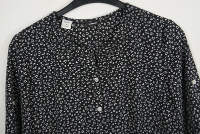 Damen WALBUSCH Traumhafte Bluse Schwarz/Weiß Blumen mit Stretch Größe 40/42 NEU!