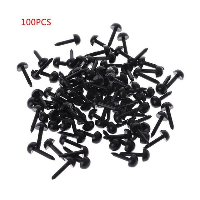 5mm or 6mm Solid Black Safety Eyes with Plastic Backs for Teddy BearAnimal Soft Toy Making Craft