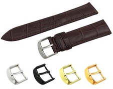 Dark Brown Genuine Leather Croco Strap Band fit ROTARY Watch Buckle 18 20 22mm