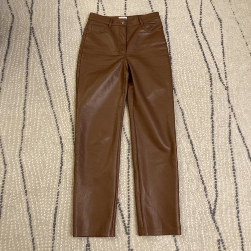 Aritzia Wilfred Melina Kunstlederhose Cognac Größe 0 - Bild 3 von 8