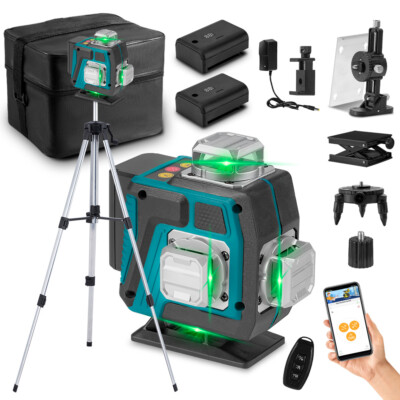 16 Line Laser Level 360° 4D Kreuzlinienlaser Kit Selbstnivellierend Wasserwaage