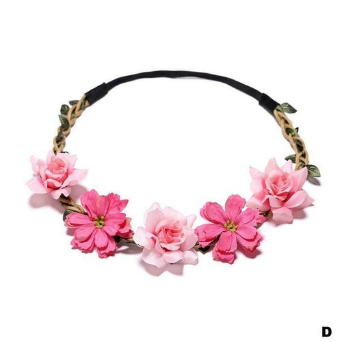 Blumen Haarreif Kopf Girlande Haarband Krone Kranz Festival Boho Hippie Strände - Bild 16 von 19