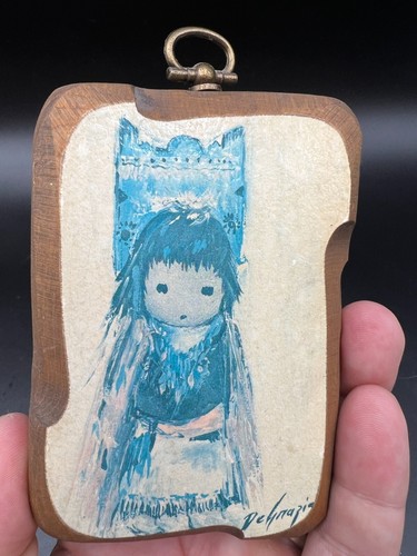 Vintage Ted De Grazia Laminated Print on Wood Decapage Plaque Heavenly Blessings - Picture 4 of 4
