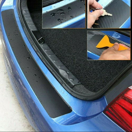 1Pc Black Carbon Fiber Car Bumper Edge Protector Sticker Decal Decor Accessories - Picture 1 of 12