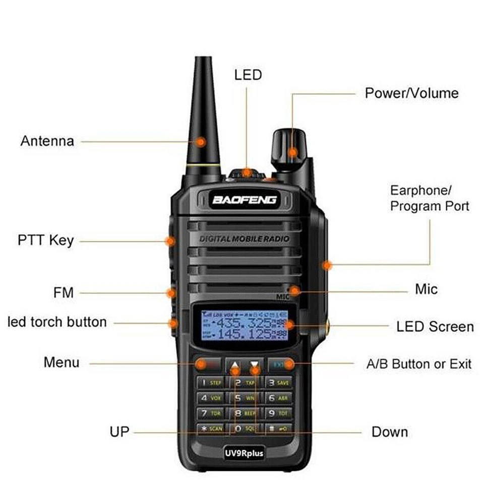 BAOFENG UV9R PLUS IP67 WATERPROOF V/UHF WALKIE TALKIE TWO WAY RADIO (BATCH)128CH - Image 4 of 4