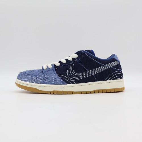 CV0316-400 Nike SB Dunk Low Sashiko Denim Gum Mystic Navy Light Brown (Herren) - Bild 2 von 10