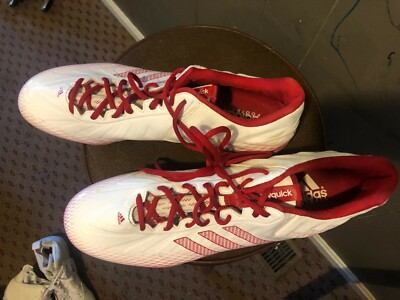 Adidas Quick Frame low Football Cleats (white w/red pattern 