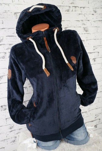 Damen Kuschel Teddy Fleece Sweat Jacke Kapuze Hoodie Übergangsjacke Uni S-3XL - Bild 25 von 59