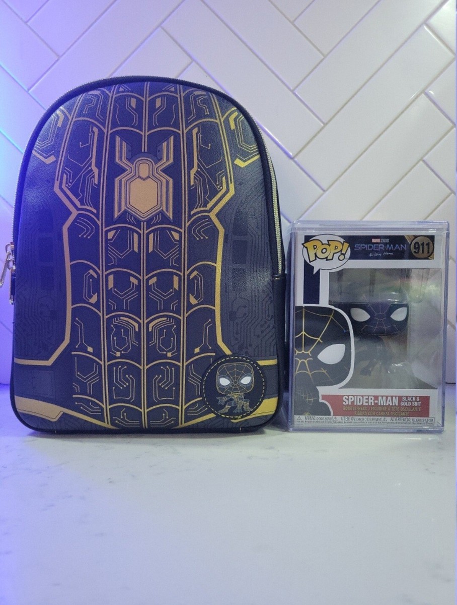 Marvel Spider-Man No Way Home Integrated Suit Mini Backpack Black Gold Tech Amazon.com | Bioworld Spider-Man No Way Home Black and Gold  main image 3