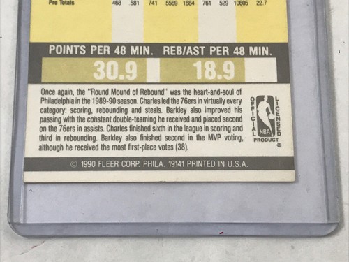 Charles Barkley & Larry Bird Fleer 1990 Basketball Card 2 Card - Picture 5 of 9