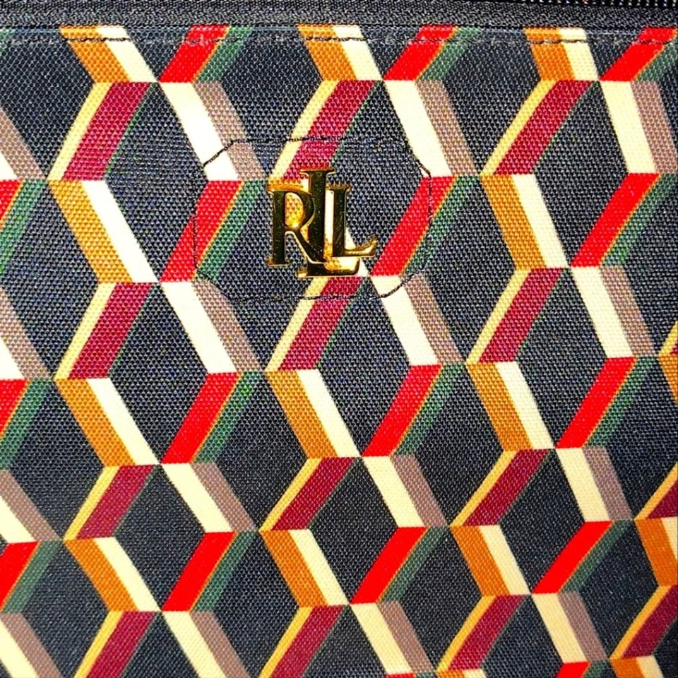 Ralph Lauren Tara Nylon Double Zipper Geometric Crossbody Bag - Image 3 of 4