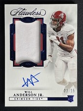 WILL ANDERSON JR 3 /15 SAPPHIRE ROOKIE PATCH ONCARD AUTO AUTOGRAPH 2023 FLAWLESS