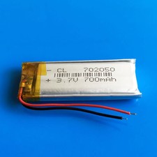700mAh Li Po Polymer Li ion Battery 3.7v for MP4 DVD GPS Camera Recorder 702050