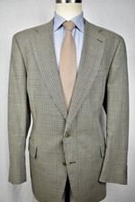 1976-1994 Jos. A. Bank Brown Houndstooth Check Wool Two Button Sport Coat Sz 46L