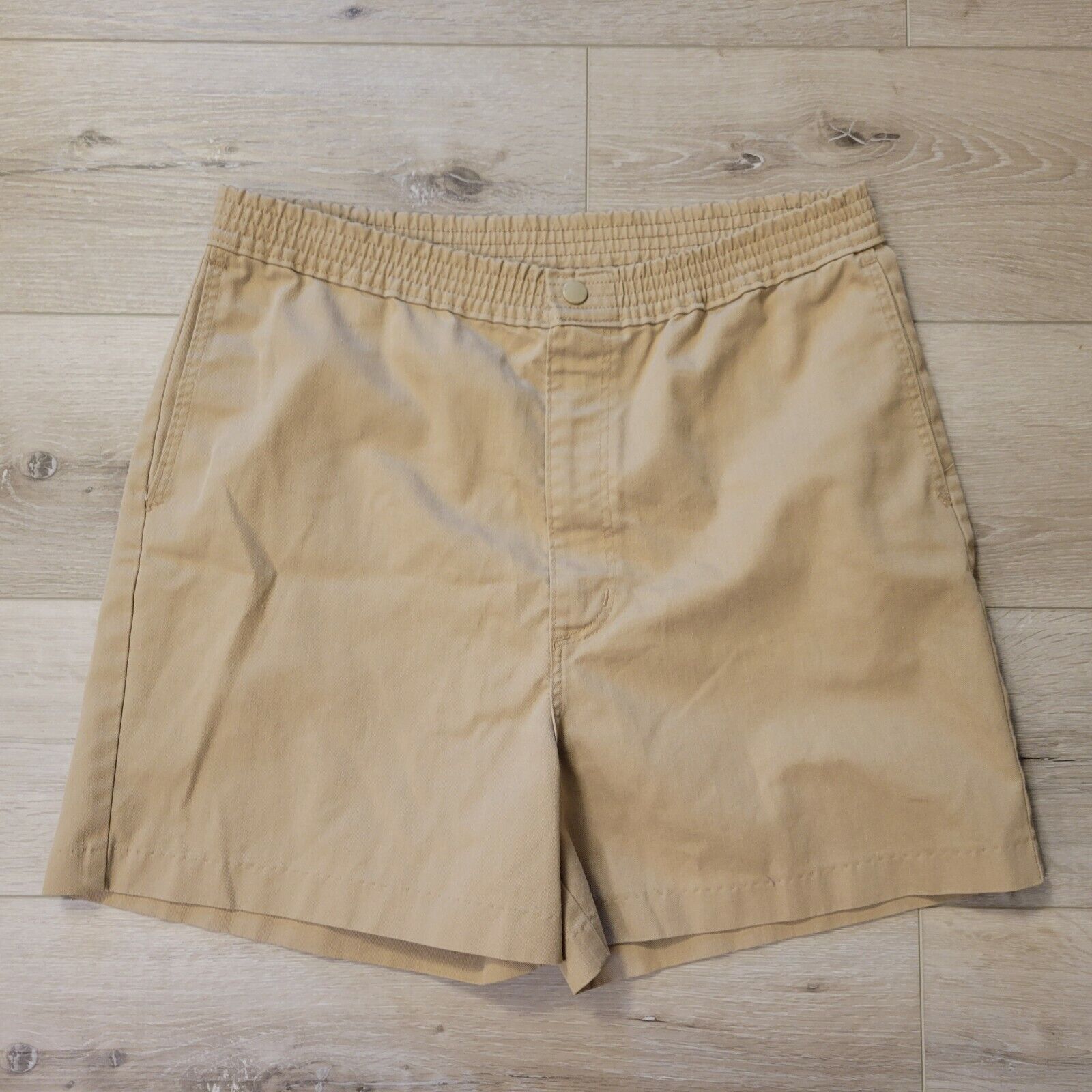 Vintage 80s Land's End Cotton TAN MADE Regular discount IN Shorts Medium LARGE Houston Mall US