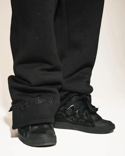 New Men Luxury Rhinestones Fashion Set Black Hoodie & Pants Suit High Quality - Picture 8 of 8