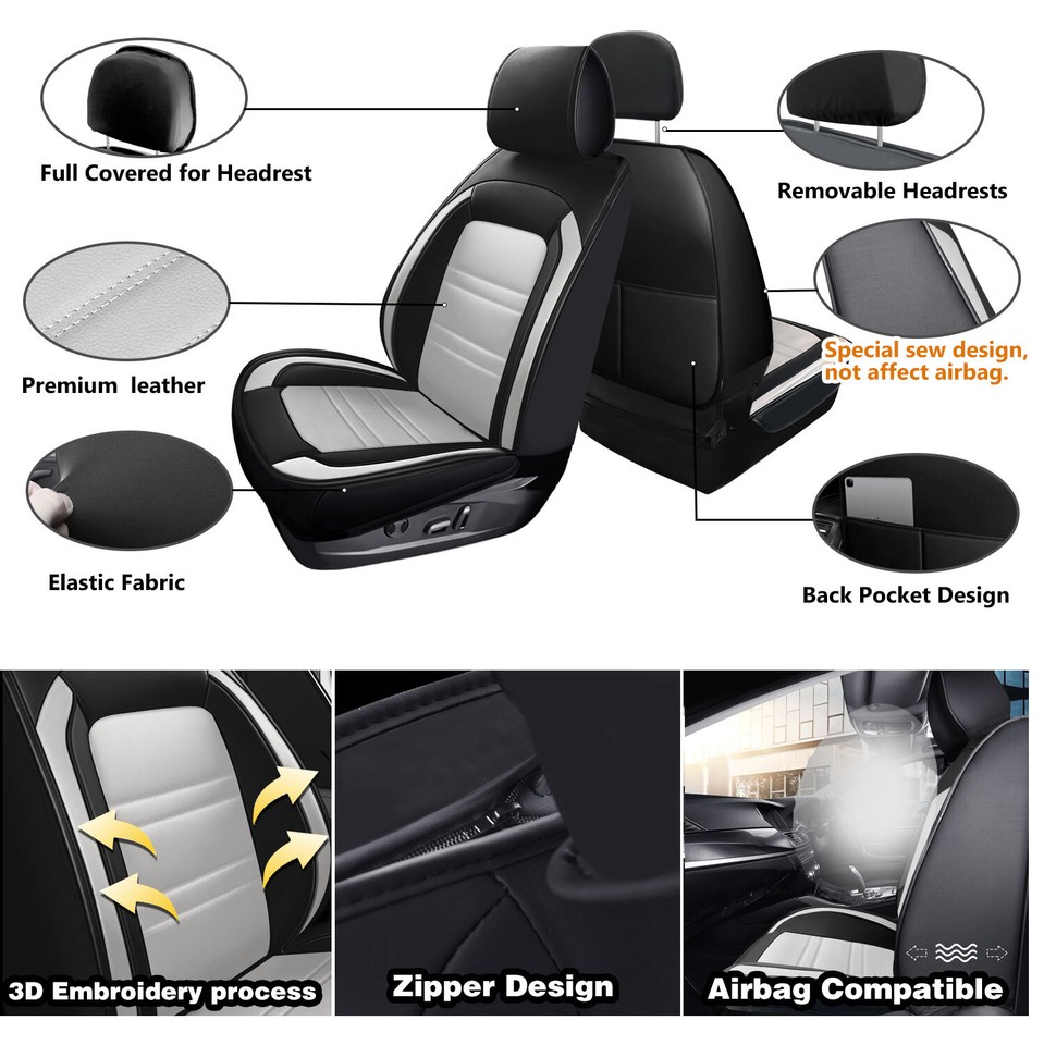 For Honda Civic Car Seat Covers Full Set 5Seater Front + Rear Cushion