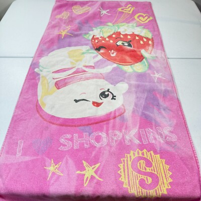 shopkins beach towel pink 2013 cotton 25x50 sneaky