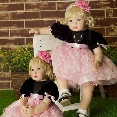 24" Reborn Dolls Baby Soft Vinyl Silicone Realistic Handmade Newborn Doll Gift