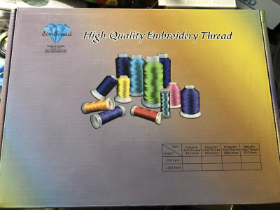 Simthread Polyester Embroidery Machine Thread Kit - Assorted Colors, 63 SPOOLS