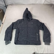 Spyder Jacket Mens Large Gray Hooded Insulate...