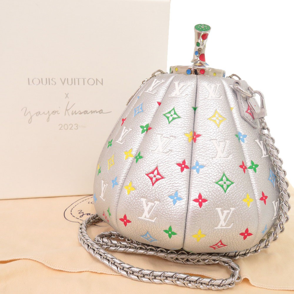 Authentic Louis Vuitton x Yayoi Kusama Silver Pumpkin Shoulder Bag image 2