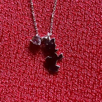 K10 Gold Disney Daisy Duck Necklace 40cm Chain Heart Stone Used | eBay