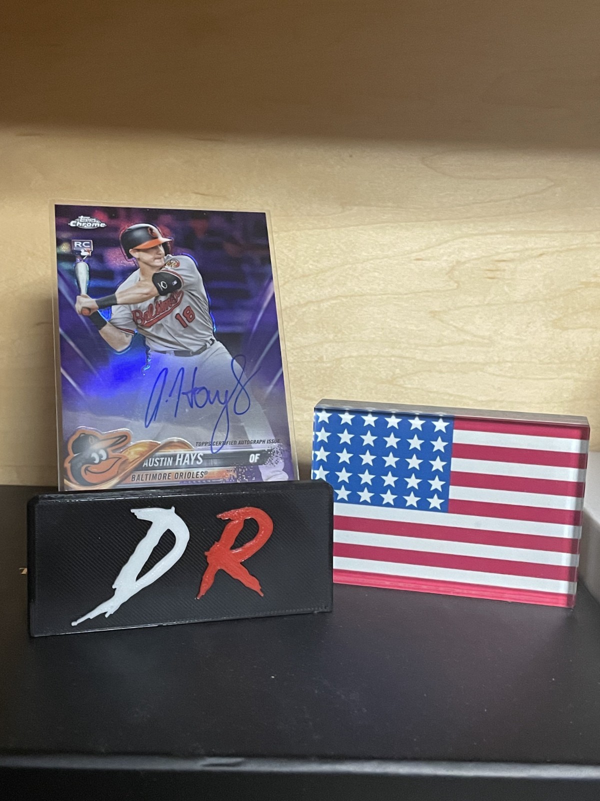 Austin Hays, 2018 Topps Chrome, Purple Refractor Autograph #029/250, BAL, #RA-AH