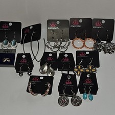 Paparazzi Assorted Earrings Lot Multiple Pairs Dangle Hoop Multicolor Hook
