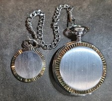 Colibri Quartz Pocket Watch Silver Tone Gold Tone Accent - Works Great New Batt