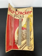 Vintage Nickel Plated Nut Cracker Picks 6 in original packaging