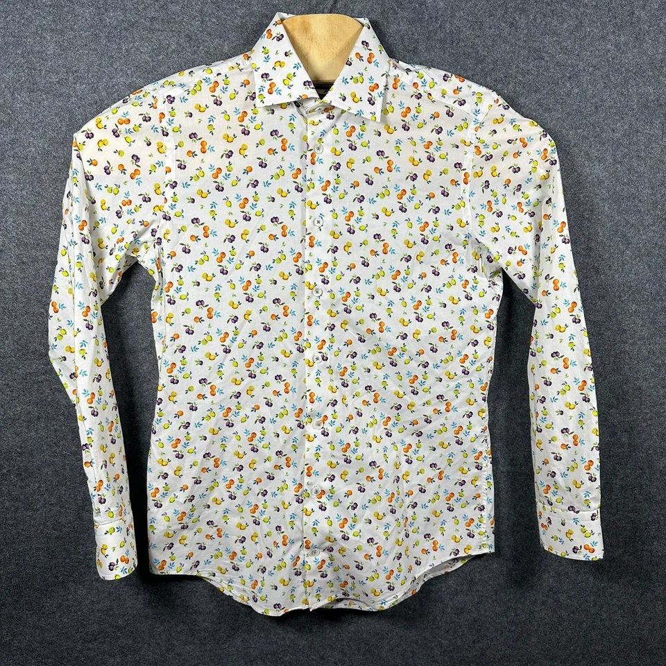 Curtis Hawes & Curtis London Mens Small Fruit Print Button Down Shirt Piccadilly - Image 2 of 4